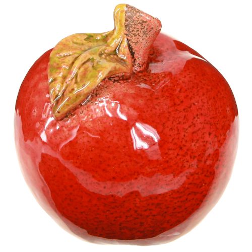 Article Pommes décoratives en céramique décoration de table automne rouge vert H7,5 cm 4 pièces