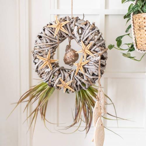 Floristik24 Couronne décorative bois de liane blanchi Ø30cm