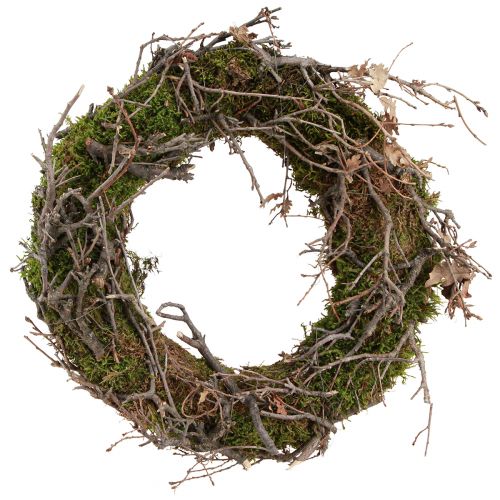 Article Couronne décorative couronne de mousse avec branches de bonsaï naturel Ø30cm