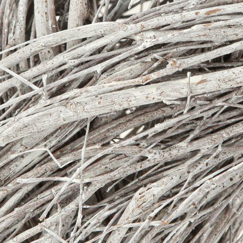 Article Couronne décorative en branches d'orme, lavée blanc-gris Ø35cm