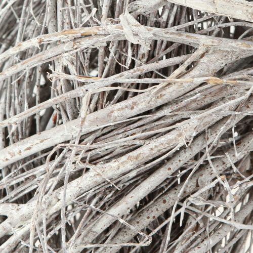 Article Couronne décorative grandes branches d'orme blanc-gris lavé Ø50cm