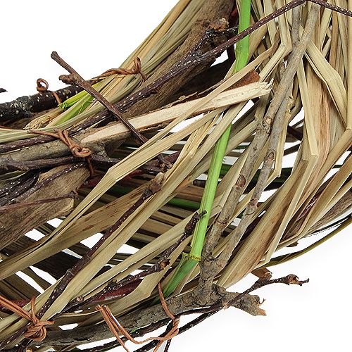 Floristik24 Couronne de saule avec de l'herbe Ø25cm naturel