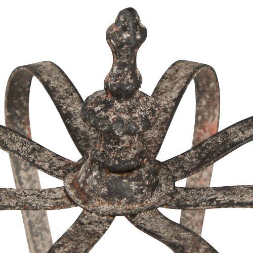 Article Couronne décorative aspect antique décoration métal rouille Ø19,5cm H22cm