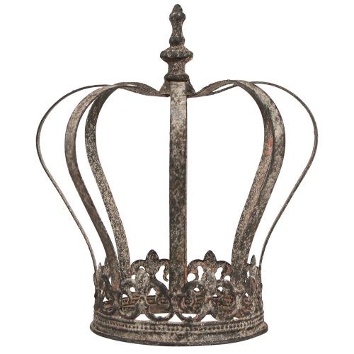 Article Couronne décorative aspect antique décoration métal rouille Ø19,5cm H22cm