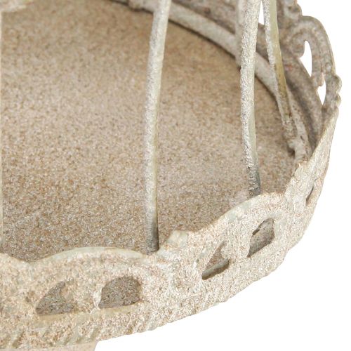 Article Couronne décorative sur pied décoration métal vintage gris 34/66cm lot de 2 pièces
