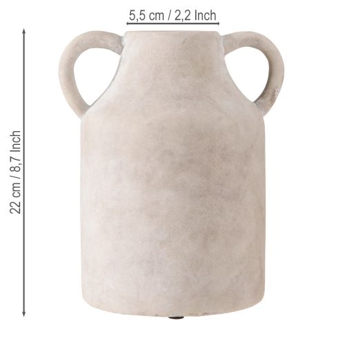 Article Pot décoratif en céramique beige Ø14,5cm H22cm