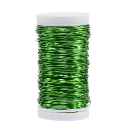 Floristik24 Fil émaillé Déco Vert Pomme Ø0.50mm 50m 100g