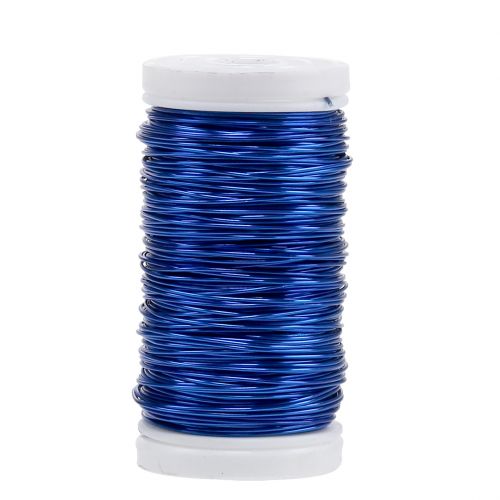 Floristik24 Fil émaillé Déco Bleu Ø0.50mm 50m 100g