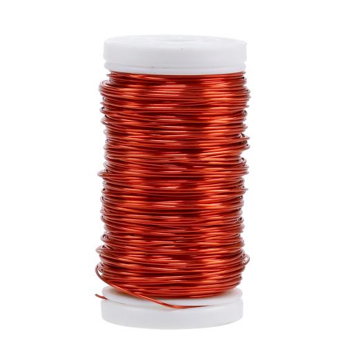 Floristik24 Fil émaillé Déco Orange Ø0.50mm 50m 100g