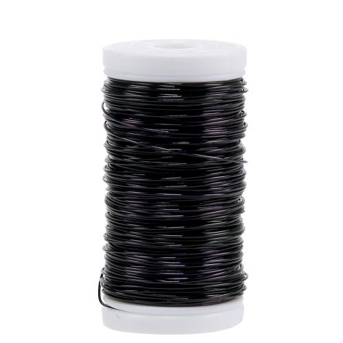 Floristik24 Fil émaillé Déco Noir Ø0.50mm 50m 100g