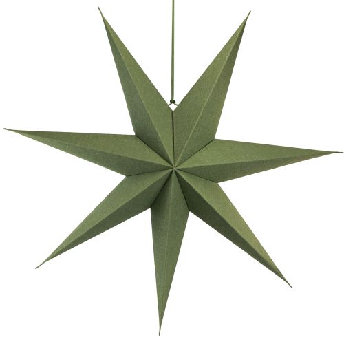 Lampe décorative étoile en papier à suspendre jute vert 75x20cm