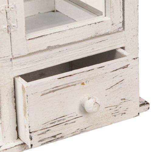 Floristik24 Lanterne décorative vintage avec tiroir blanc 20×20cm H51cm