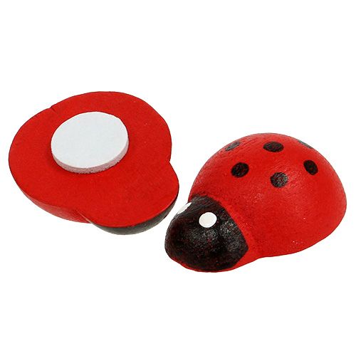 Article Coccinelles décoratives à coller 2,5cm rouge 72pcs