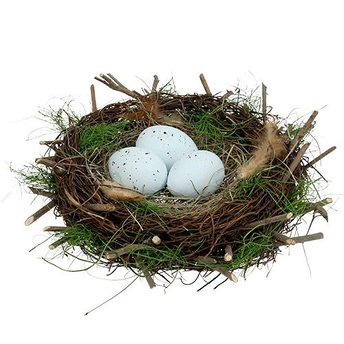 Floristik24 Nid déco avec oeufs Ø30cm 1pc