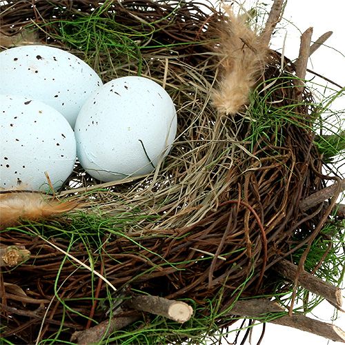 Floristik24 Nid déco avec oeufs Ø30cm 1pc