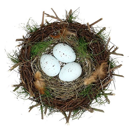Floristik24 Nid déco avec oeufs Ø30cm 1pc
