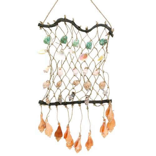 Floristik24 Filet déco à suspendre avec coquillages naturels 25×45cm