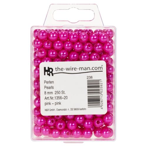 Perles décoratives rose Ø8mm
