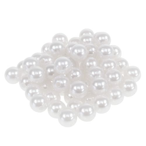 Floristik24 Perles décoratives blanches Ø10mm 115 pcs