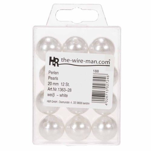 Perles déco blanches Ø20mm
