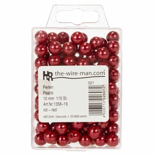 Perles décoratives Ø10mm rouge