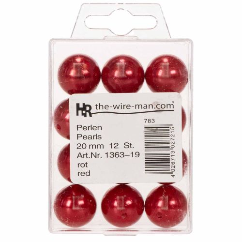 Perles décoratives Ø2cm rouge