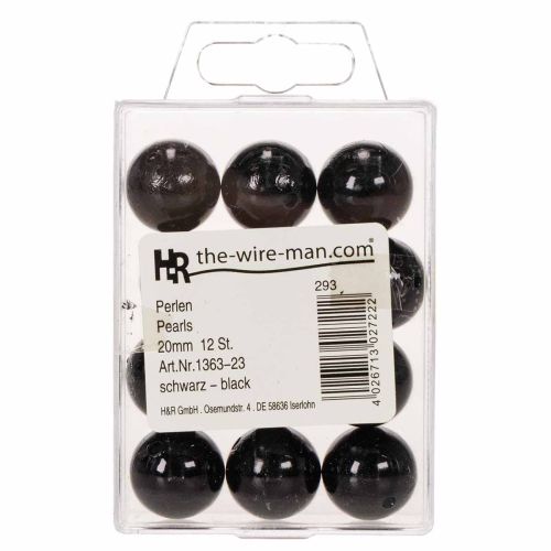 Perles décoratives Ø2cm noires
