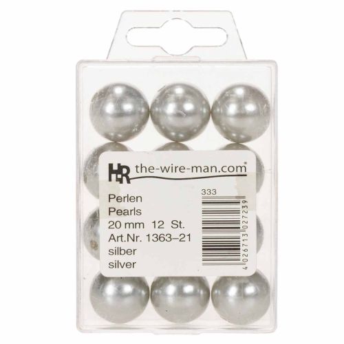 Perles décoratives Ø2cm argent