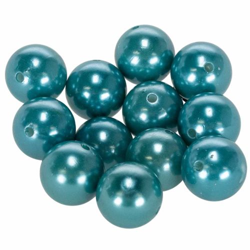 Perles décoratives Ø2cm turquoise 12 pcs