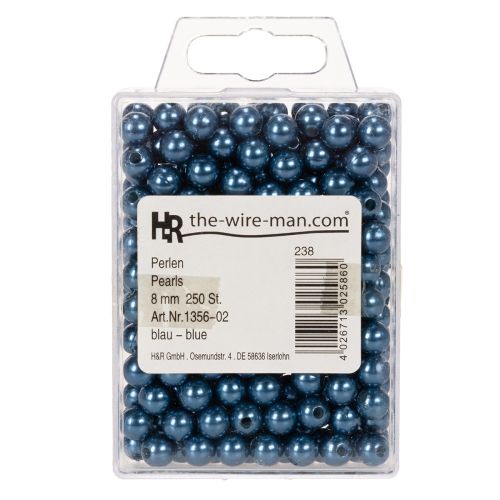 Perles décoratives Ø8mm bleues