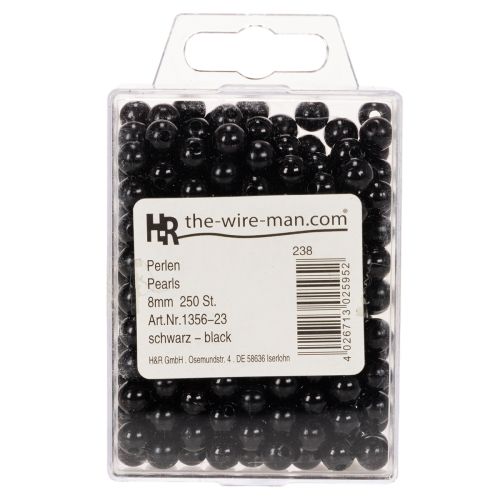 Perles décoratives Ø8mm noires