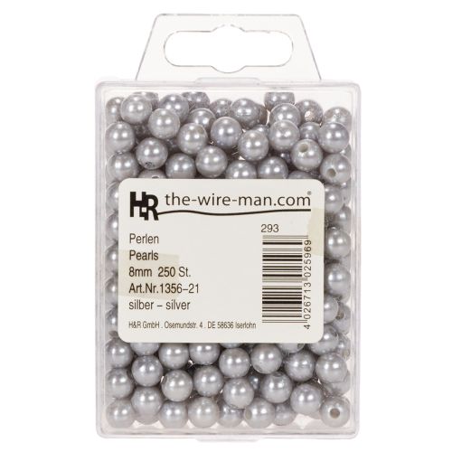 Perles décoratives Ø8mm argent