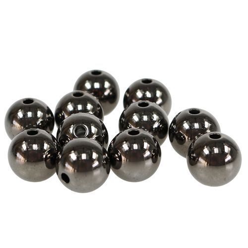 Floristik24 Perles décoratives anthracite métallisé 14mm 35 pcs