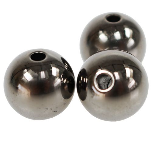 Article Perles décoratives anthracite métallisé 14mm 35 pcs