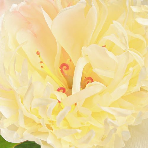 Article Décoration Pivoines Fleurs Artificielles Fleur Jaune L64cm 2pcs