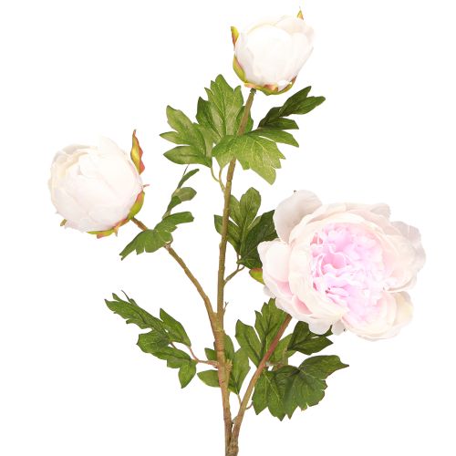 Article Décoration Pivoines Rose 3 Fleurs Longue Tige L80cm 2pcs