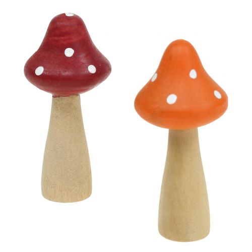 Floristik24 Champignons déco rouge, orange 5.5cm 12pcs