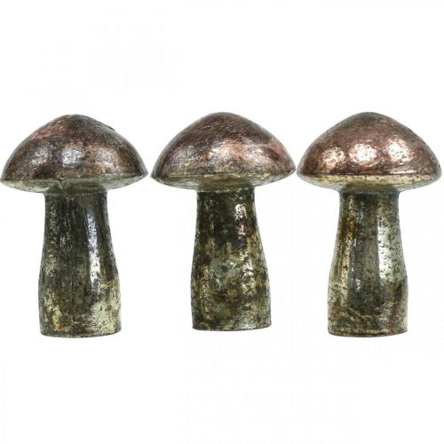 Floristik24 Déco champignons verre rose décoration de table automne Ø6.5cm H10cm 3pcs