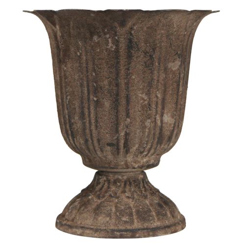 Floristik24 Coupe déco antique Mini cache-pot Gris Marron Ø12cm H13cm
