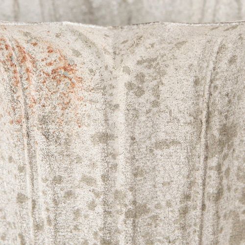 Article Coupe déco Calice en métal Aspect vintage Gris Blanc H14,5cm