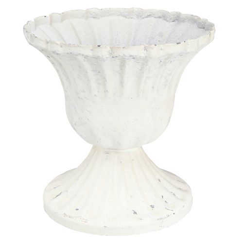 Floristik24 Tasse Déco Shabby Chic Calice Blanc Ø8cm H8.5cm 2pcs