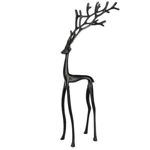 Floristik24 Figurine décorative en métal de renne noir 15cmx8cmx53cm