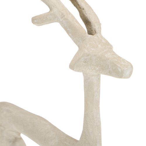 Article Figurine décorative en métal représentant un renne, aspect argile gris, H35cm