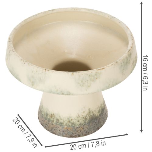 Bol décoratif en céramique, crème gris-vert, Ø20cm, H16cm | Floristik24.be