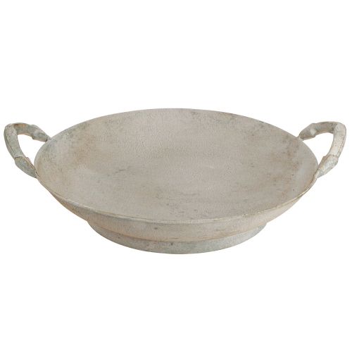Article Bol décoratif shabby chic décoration métal gris avec anses Ø31cm