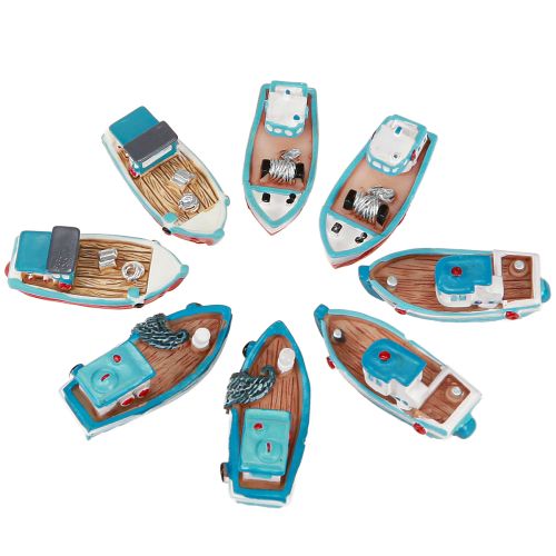 Article Bateau décoratif bleu rouge décoration de table maritime 5 cm 8 pièces