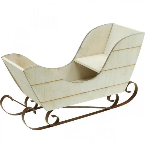 Floristik24 Traîneau décoratif Traîneau de Noël en bois naturel 36×13×21cm