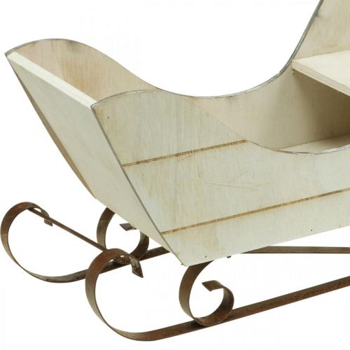 Floristik24 Traîneau décoratif Traîneau de Noël en bois naturel 36×13×21cm