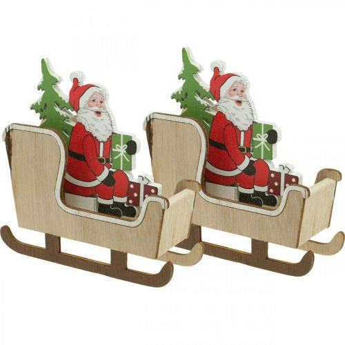 Article Traîneau déco avec le traîneau de Noël du Père Noël 10cm 2pcs