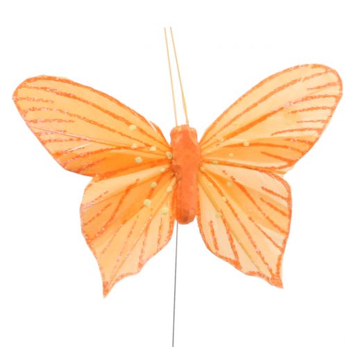 Article Papillon décoratif orange 12pcs